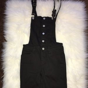 Black Denim Overalls